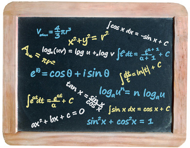 Board with Math Symbols